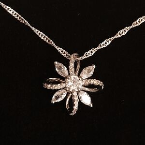 Sterling Silver Flower Shaped Necklace